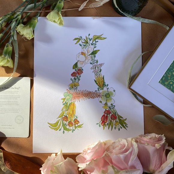 Hattie Darling - 8x10” Monogram Art Print - A - Picture 1 of 1